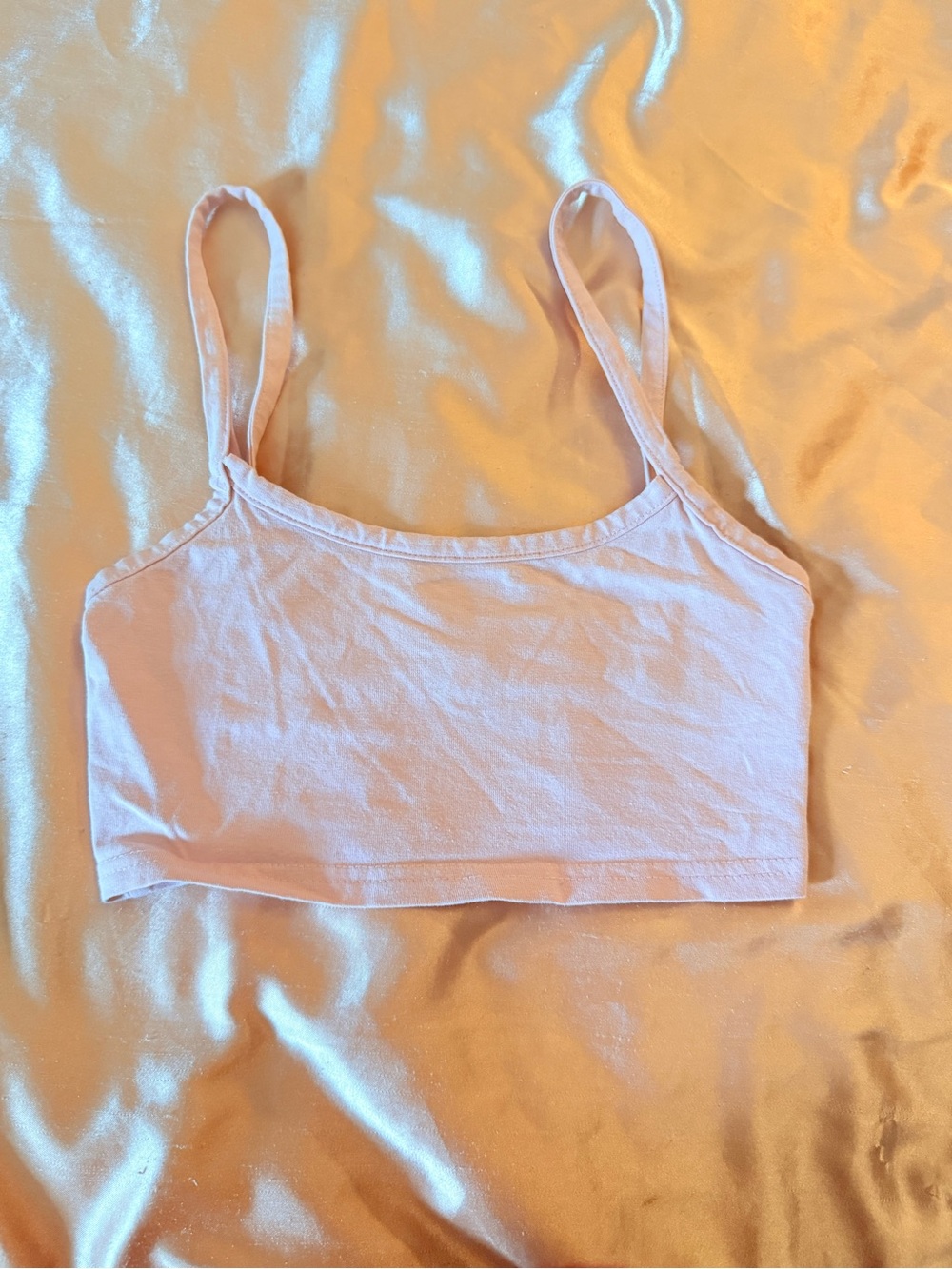 H&M Light Pink Ribbed Crop Top